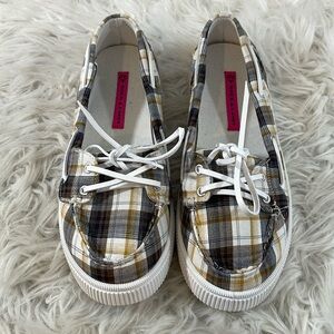 ROCK & CANDY Duffy Plaid Boat Shoes Loafers Size 10